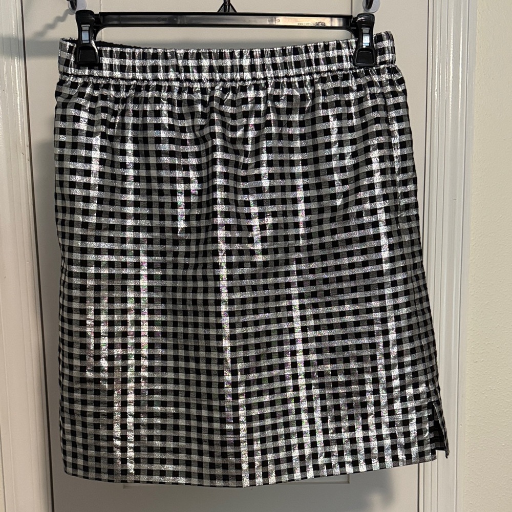 Black and Silver Metallic Skirt